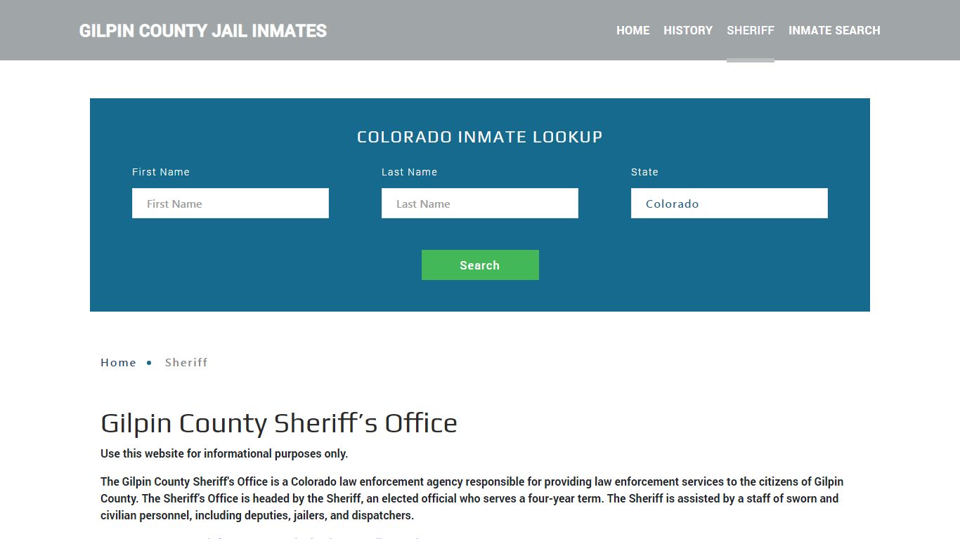 Gilpin County Sheriff, CO Arrest Warrant Lookup