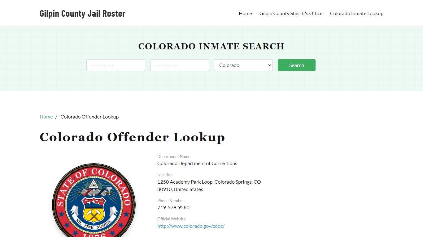 Colorado Inmate Search, Jail Rosters - Gilpin County Jail