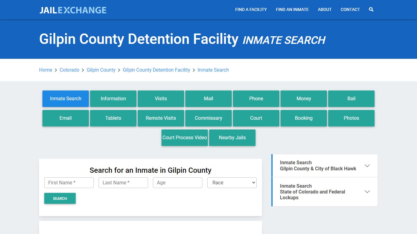 Gilpin County Detention Facility Inmate Search - Jail Exchange