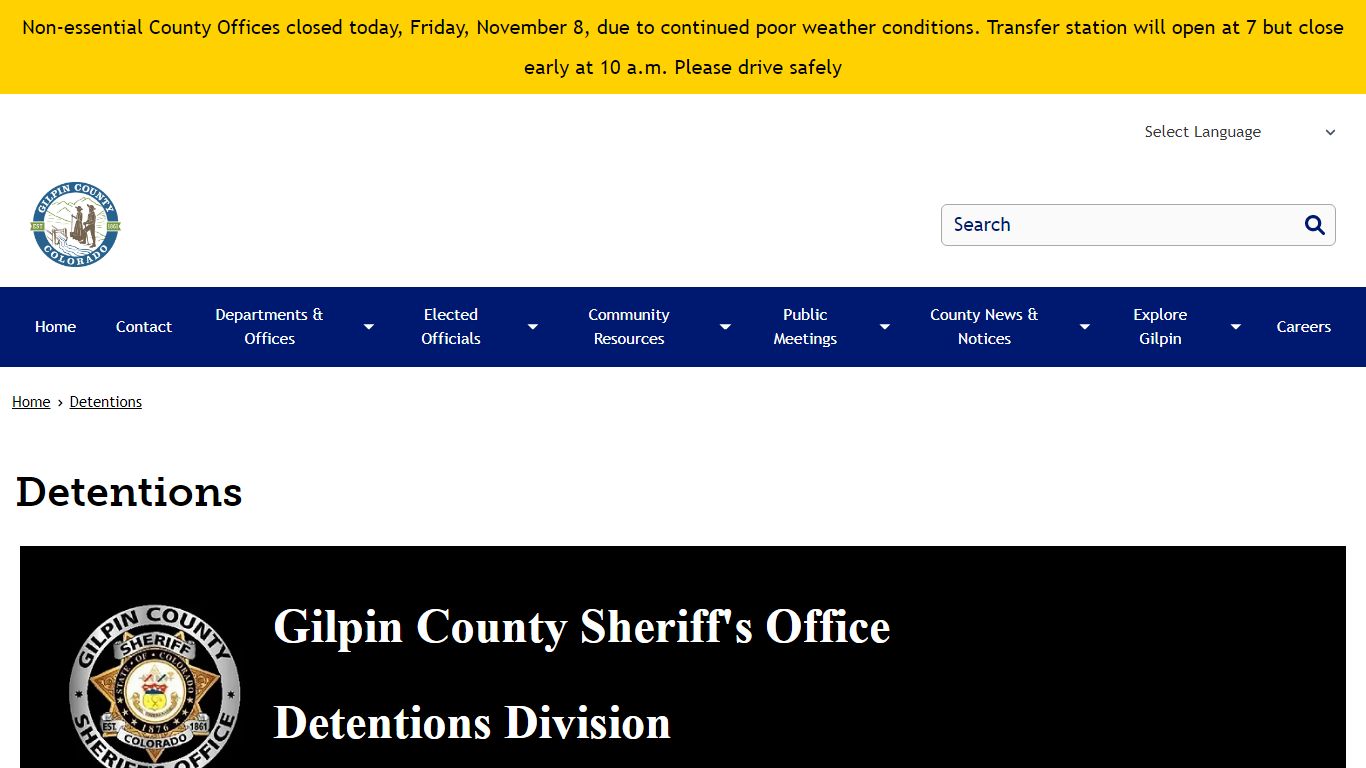 Detentions | Gilpin County - Colorado